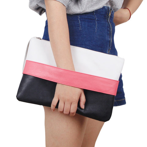 Fashion Women Handbag Solid Patchwork Clutches